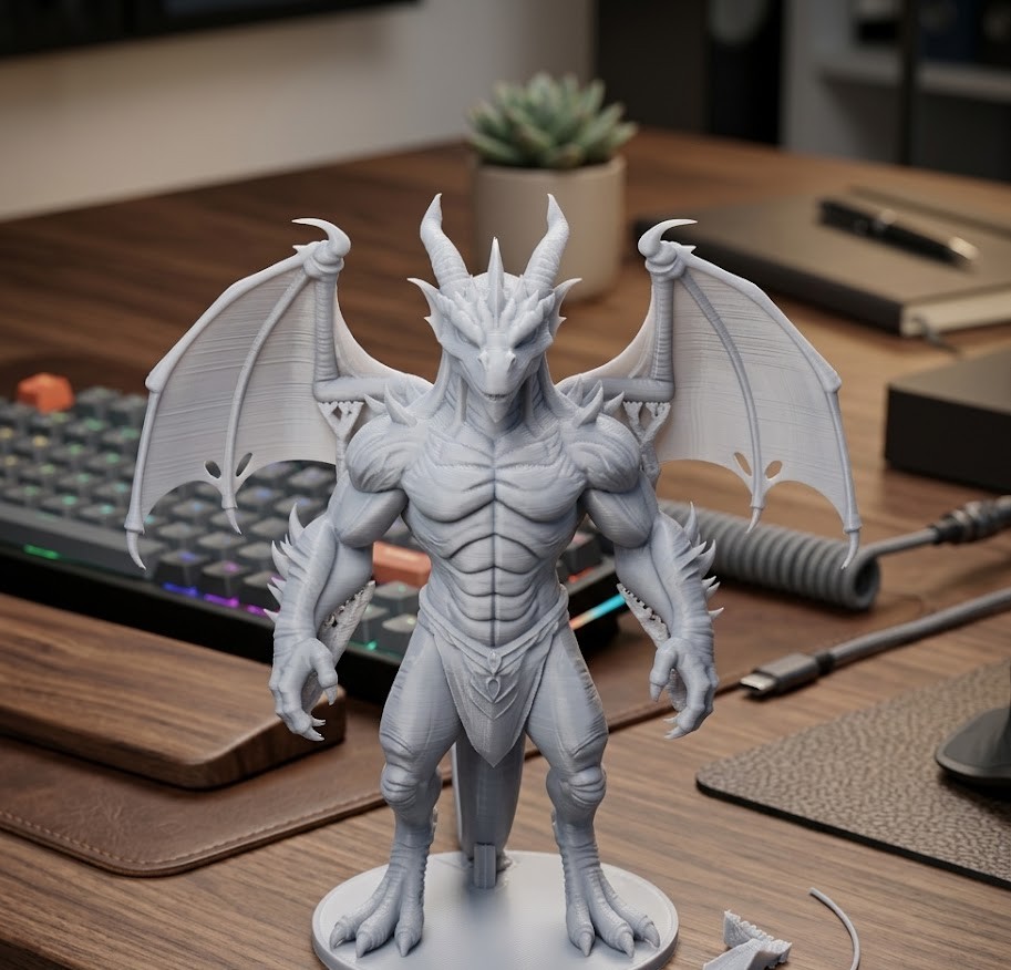 winged humanoid dragon