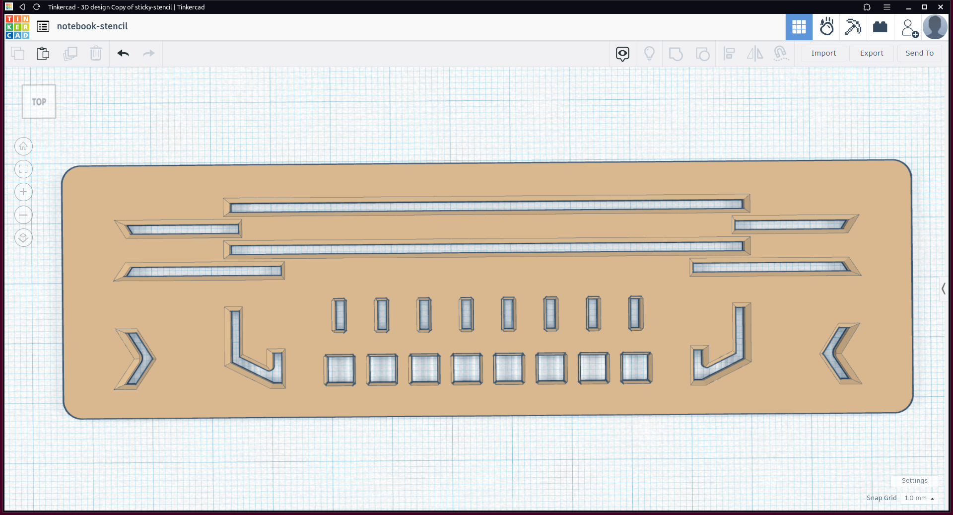 Miniatura 5 do modelo 3D Notebook Title & List Stencil
