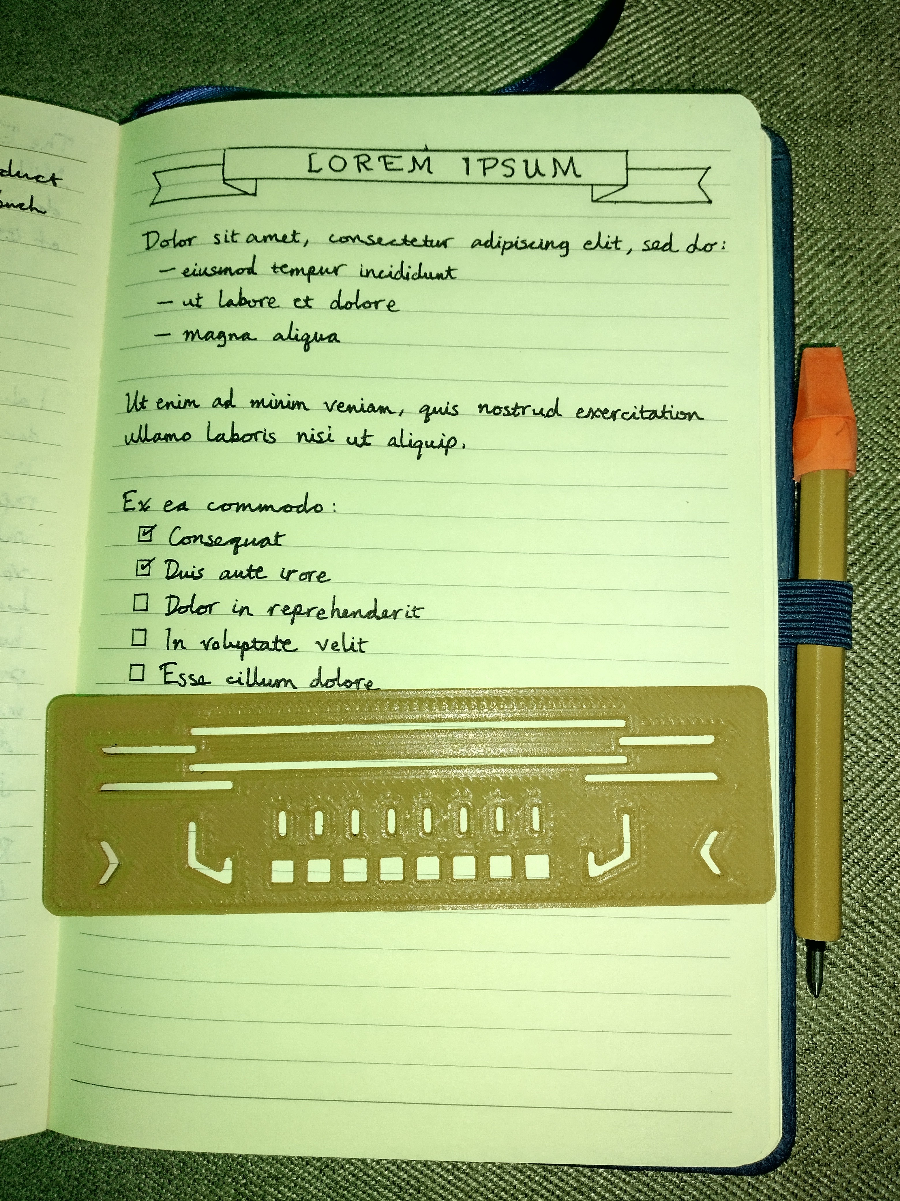 Notebook Title & List Stencil