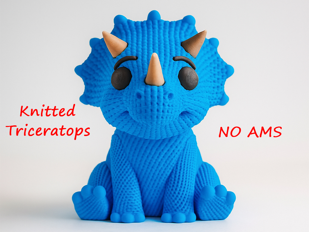 Knitted Triceratops dinosaur - No AMS - Cute animals