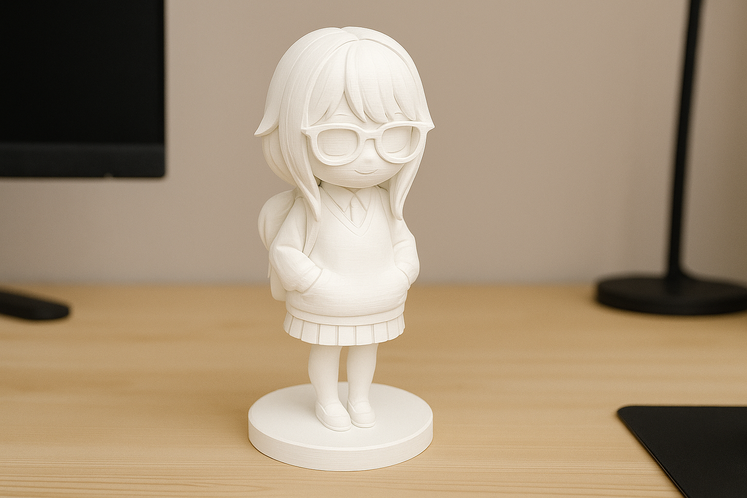 Anime Girl with Glasses – Nerdy Figurine