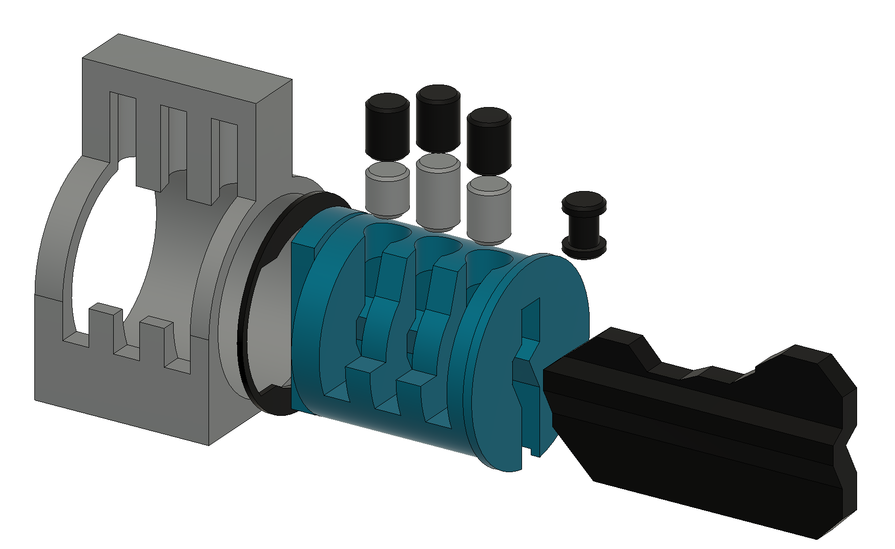 Cutaway pin tumbler lock by Spoolpin Download free STL model