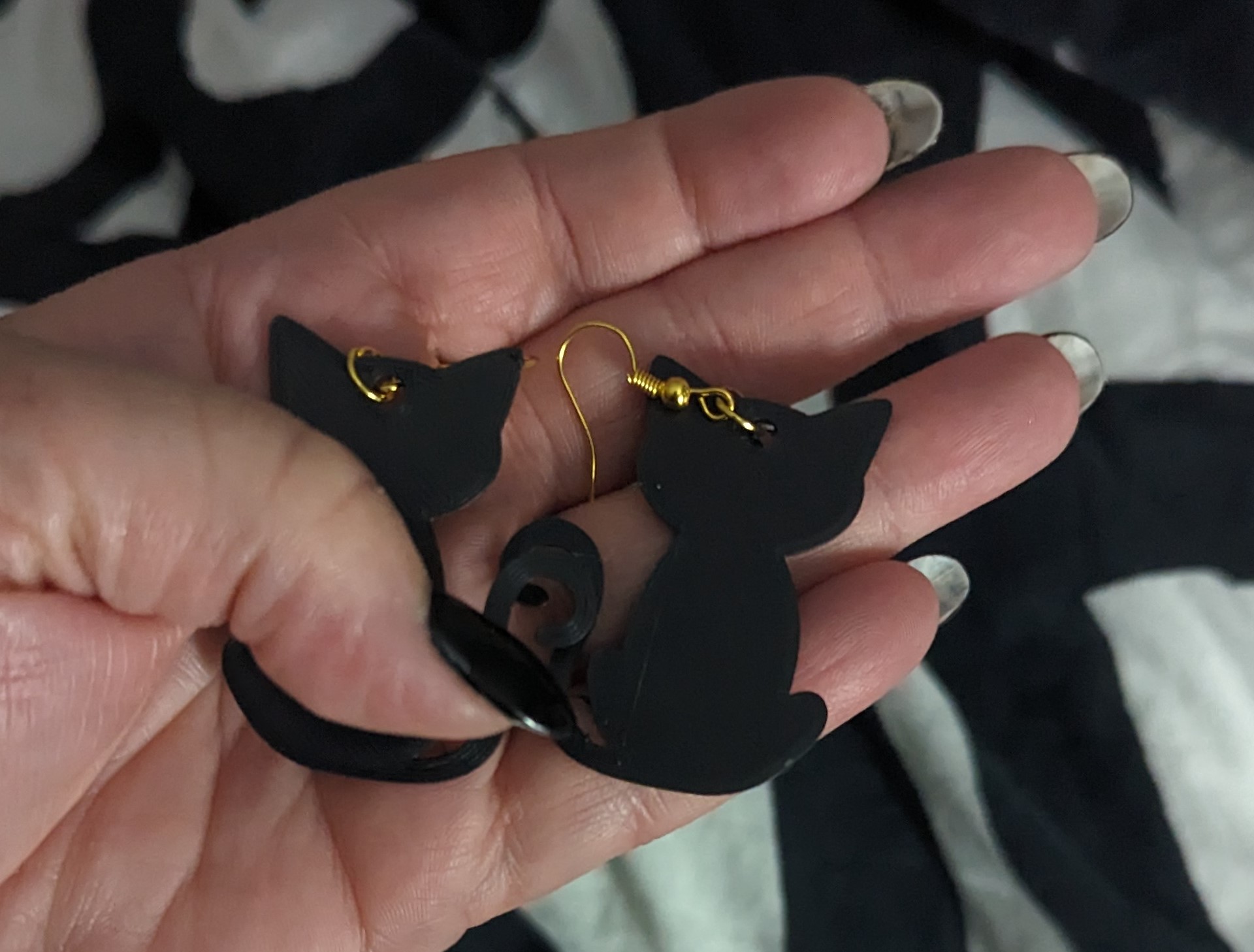 Black Cat Earring