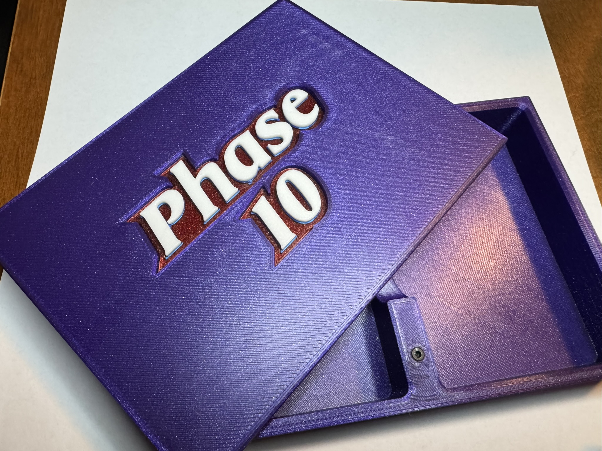 Card deck holder (with Phase10 lid and logo or plain lid)