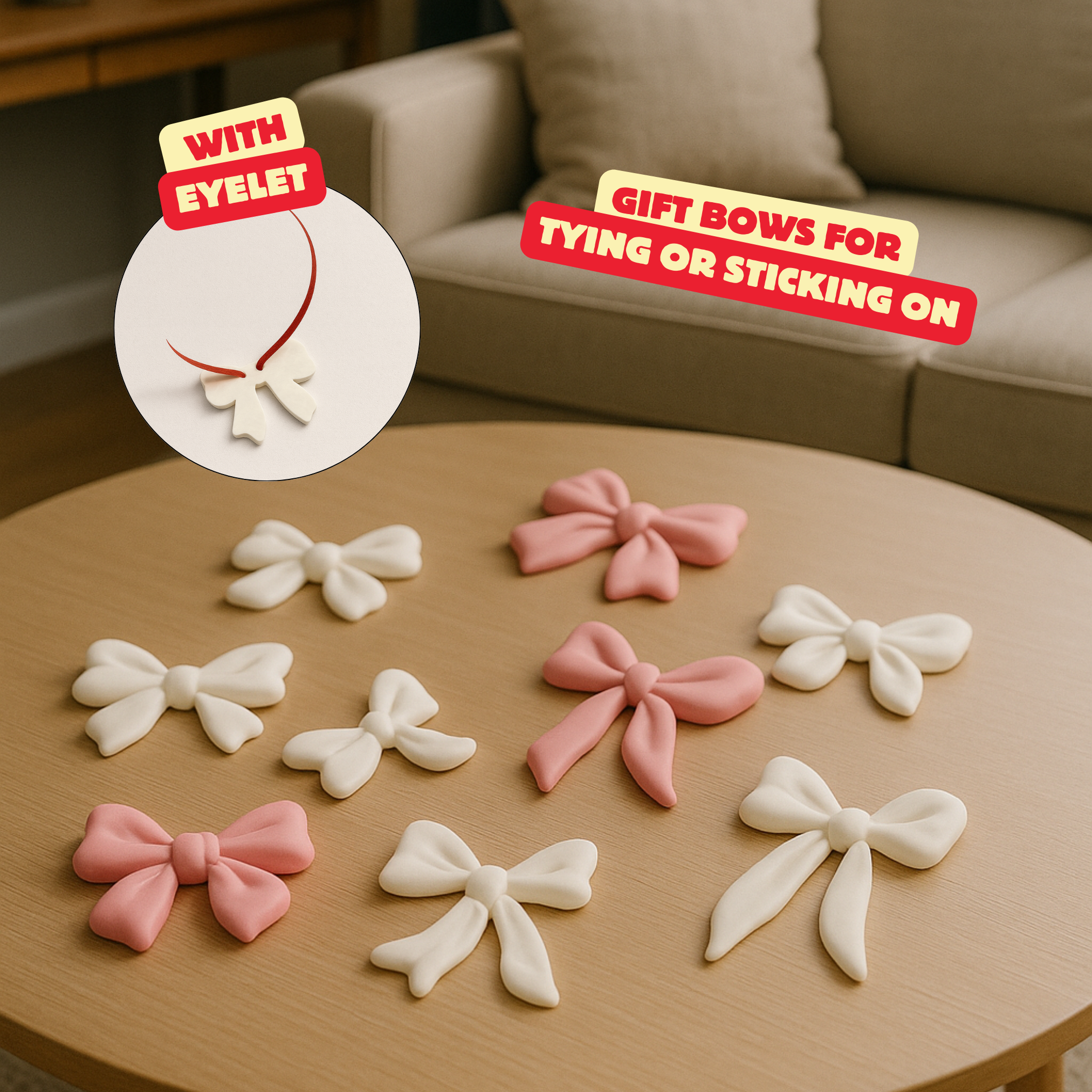 GIFT BOWS FOR TYING OT STICKING ON / CHRISTMAS GIFT BOW / GIFT DECOR / GIFT PACKAGING
