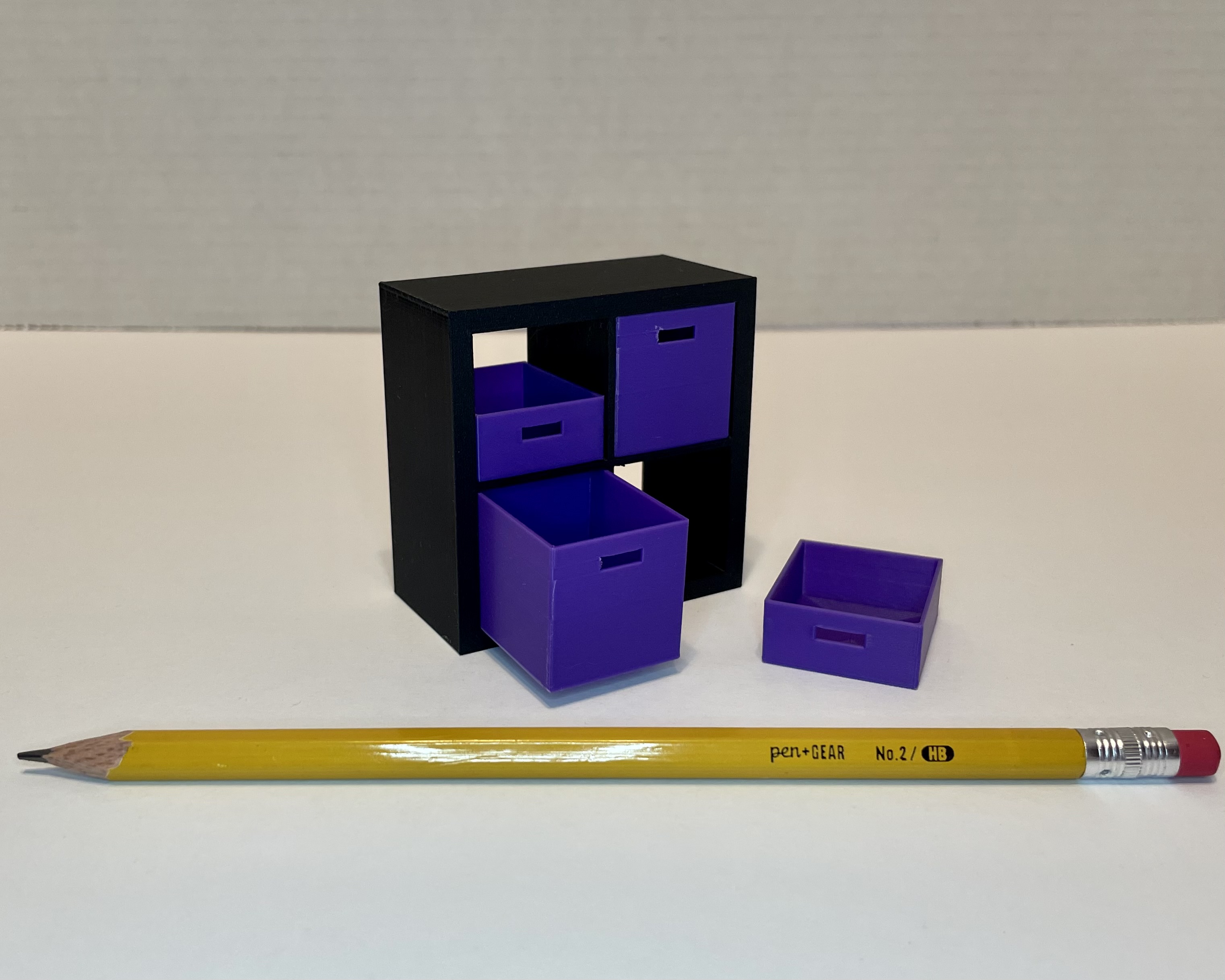 Dollhouse 112 Scale 4Cube Storage Organizer with Bins by Crazy4Lookin Download free STL