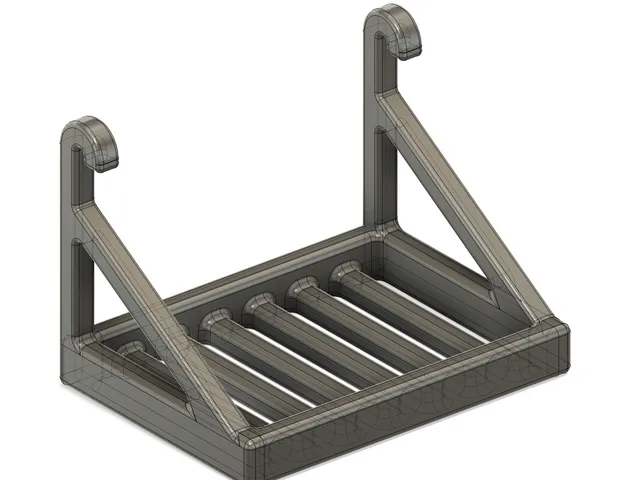 Hanging soap dish add-on to shower caddy (parametric)