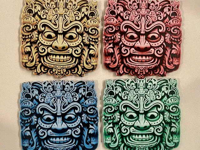 Tiki Coasters - Hueforge Filament Painting