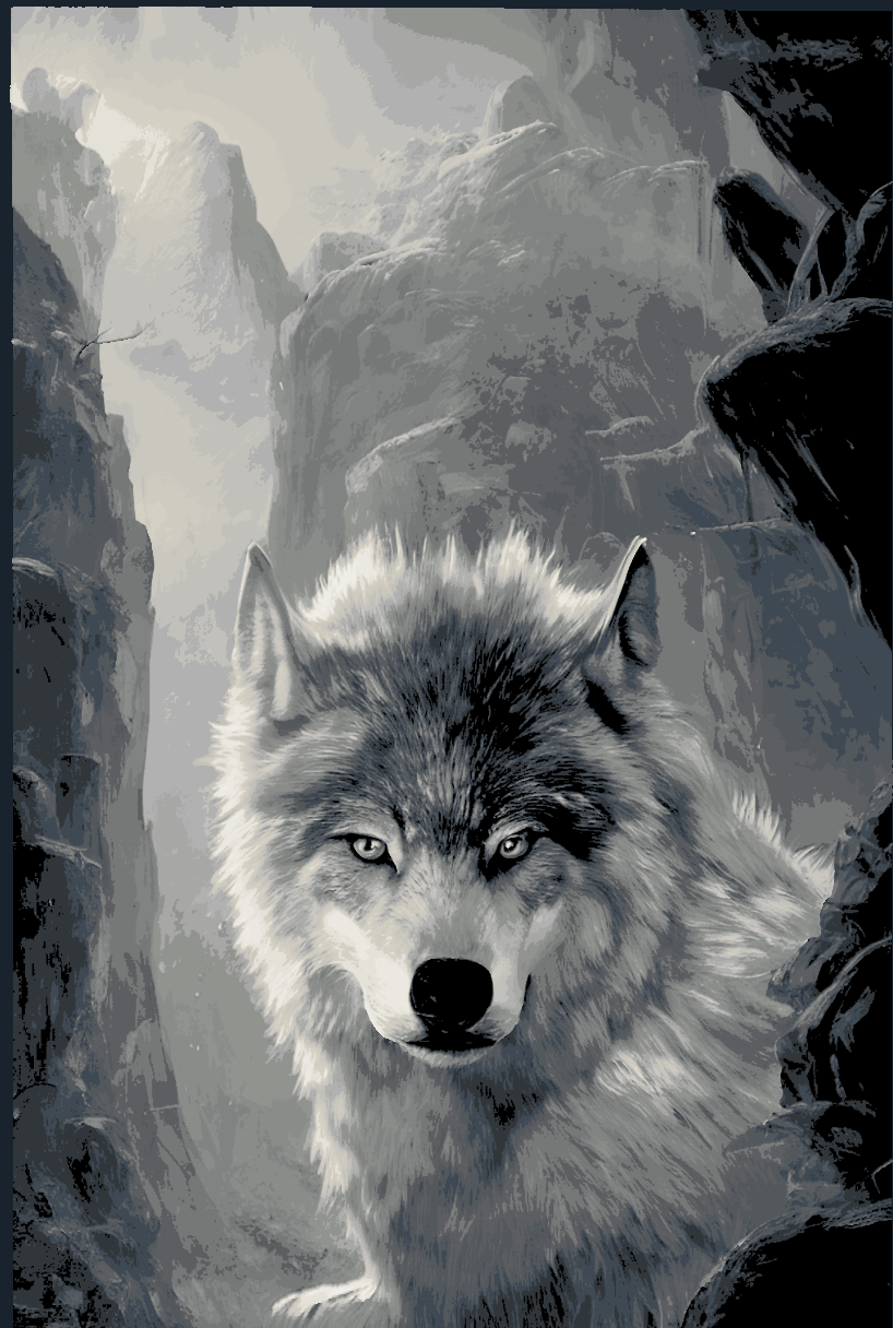 Wolf in the Mountains - Hueforge