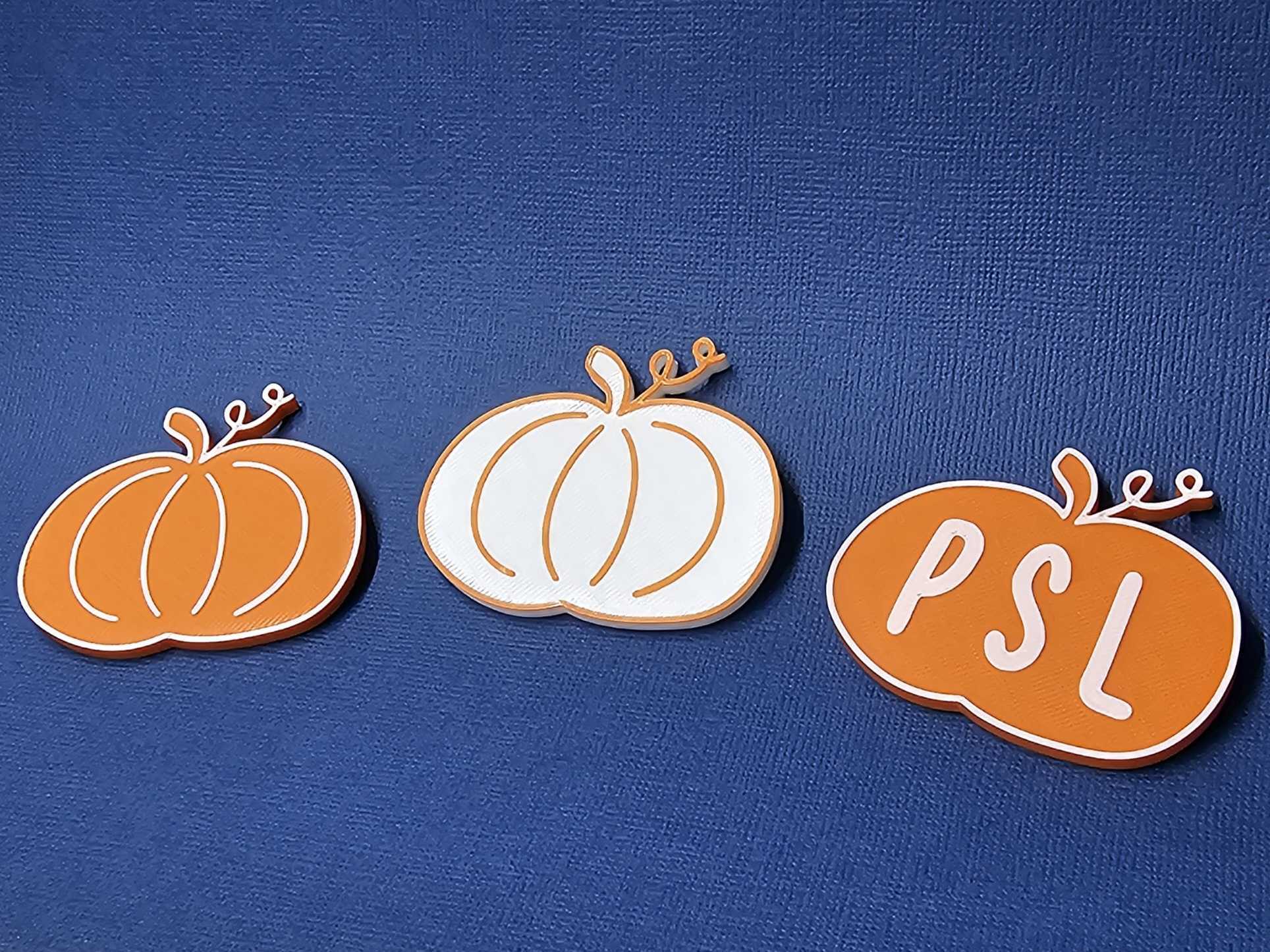 Cute fall pumpkins with vine | Autumn seasonal decor | Thanksgiving magnets | Pumpkin Spice Latte "PSL"