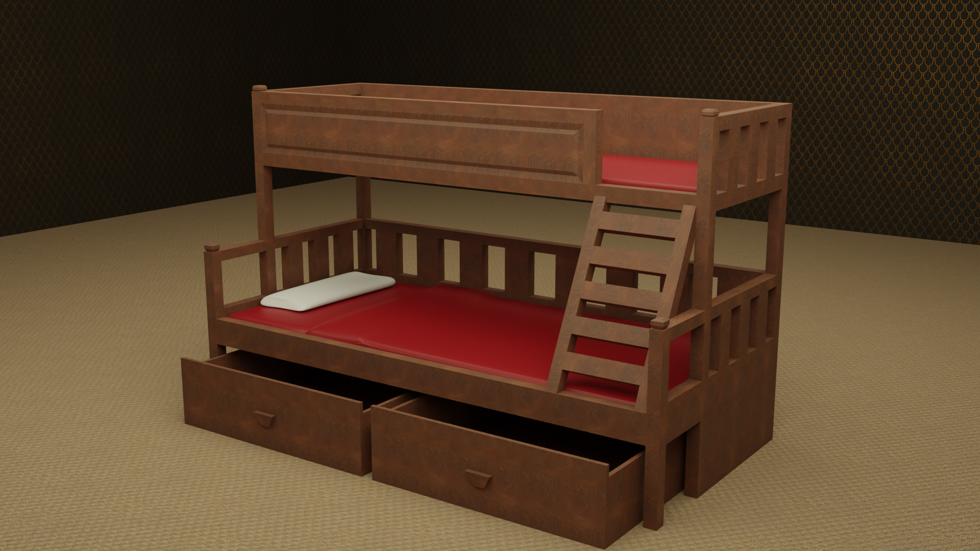 Miniature Dollhouse IKEA Style Bunk Bed