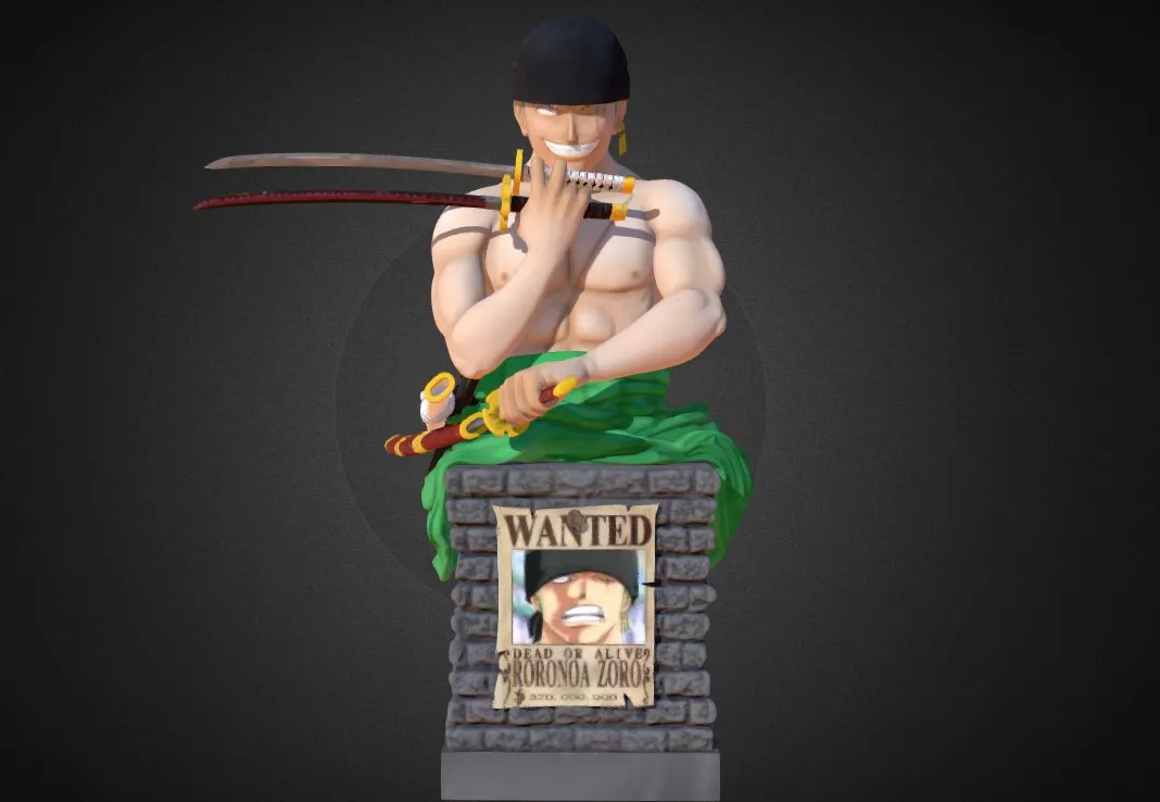 STL file zoro wanted poster - one piece 💬・Model to download and 3D  print・Cults