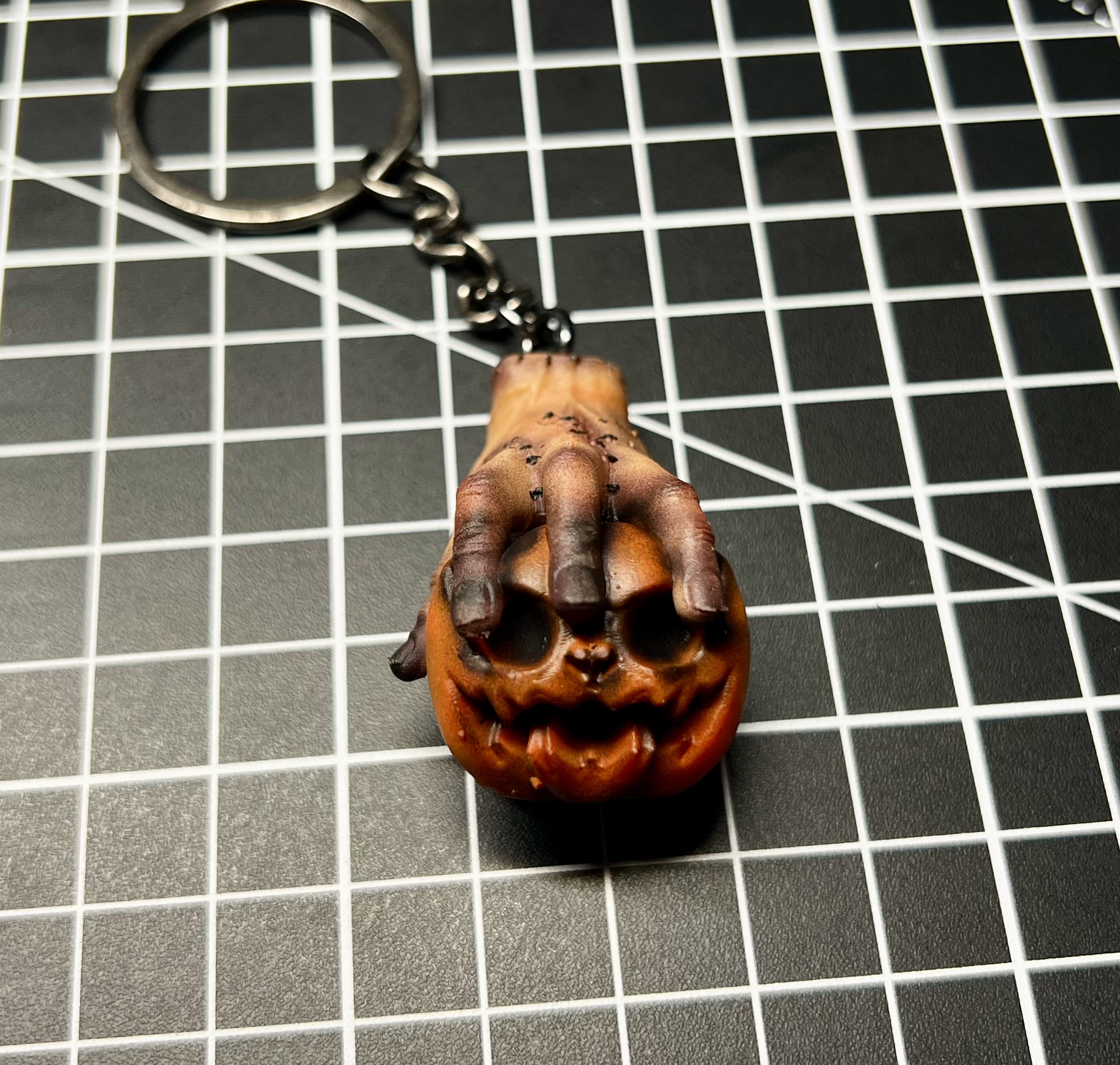 Thing Pumpkin Key Chain Trinket