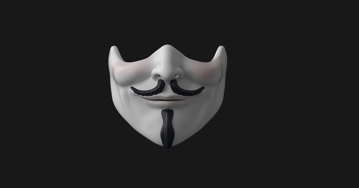 Guy Fawkes half mask by Wekster | Download free STL model | Printables.com