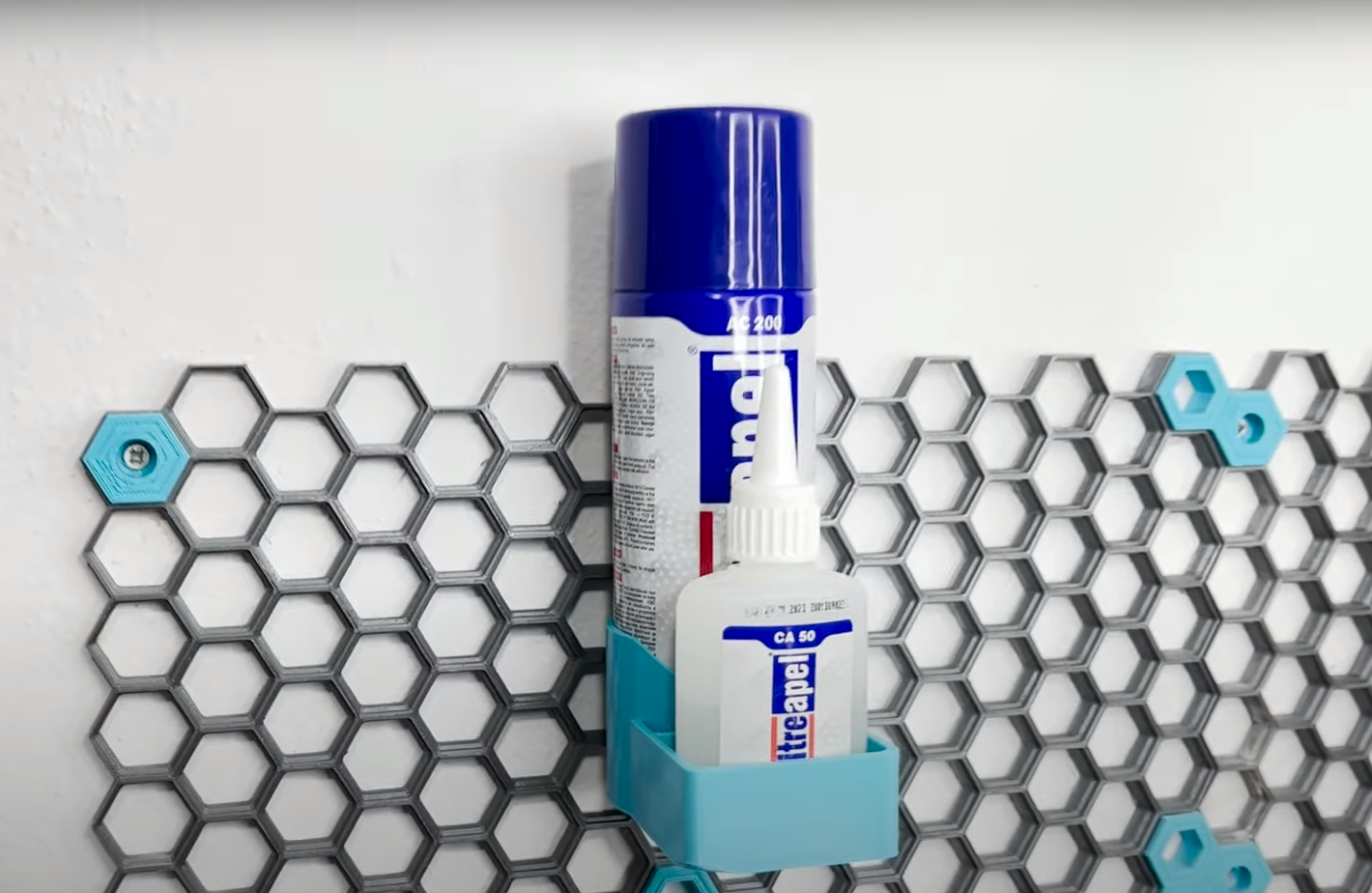 Super Glue and Activator Kit Holder for Honeycomb Stroge Wall