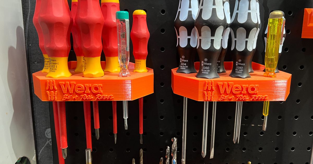 Wera Screwdriver Set Holder for Pegboard 25mm Hole Spacing by AppHero