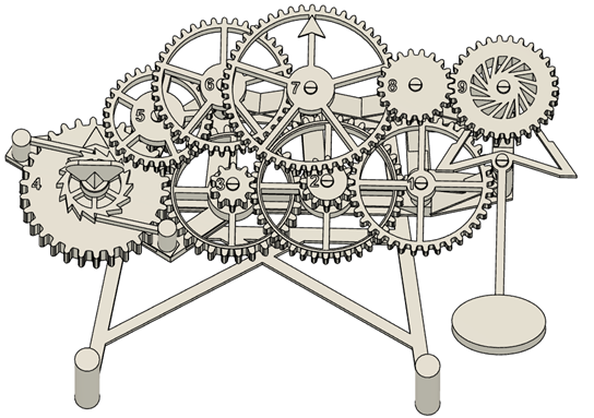 Miniatura 3 do modelo 3D Fully 3D Printed Mechanical Clock