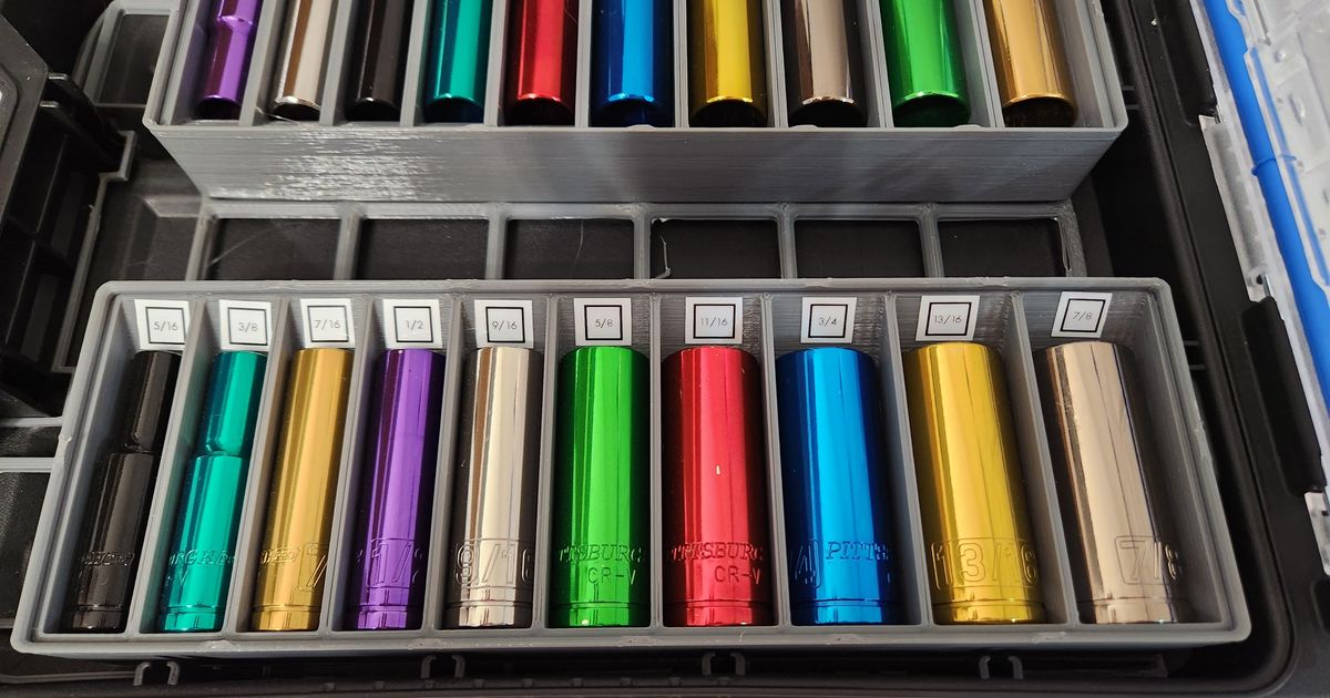 Parametric Gridfinity Deep Socket Holder Includes premade models for