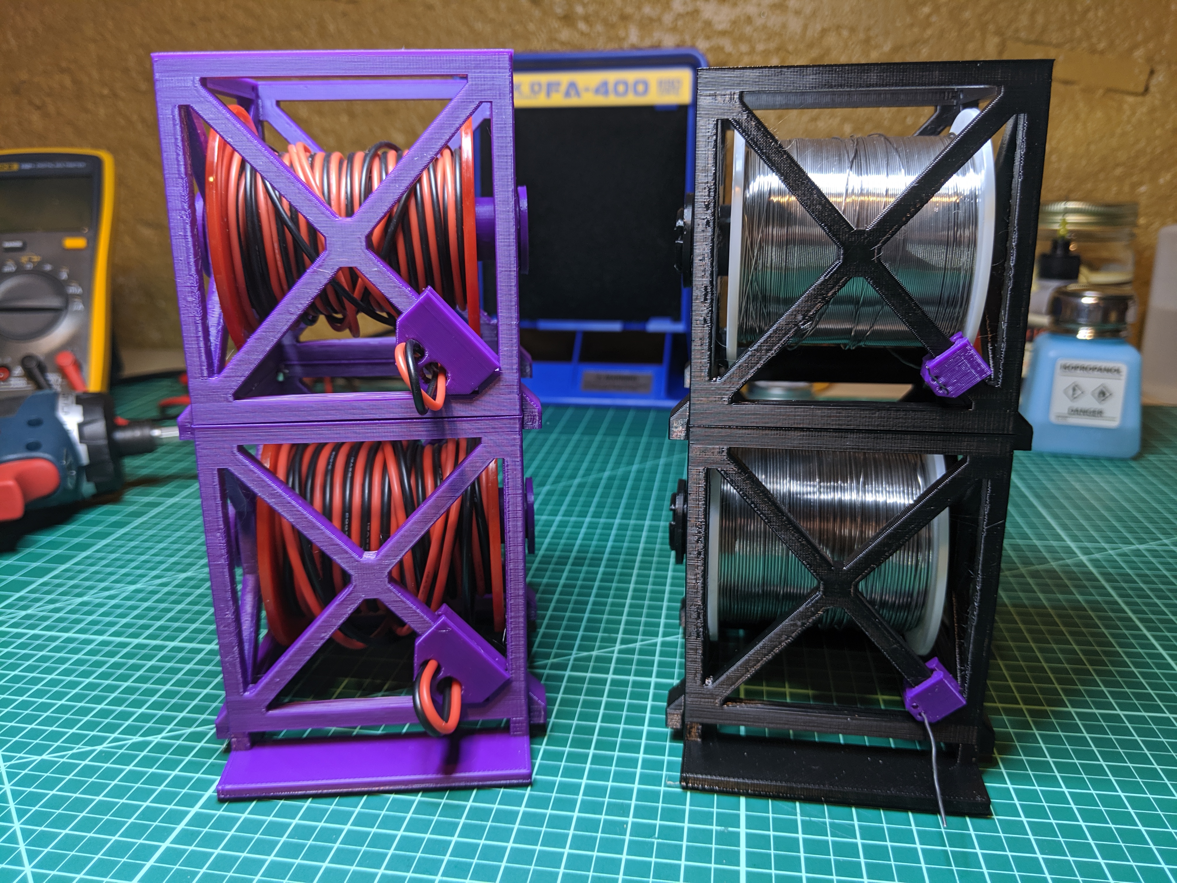 Stackable Solder/Wire Spool Holders