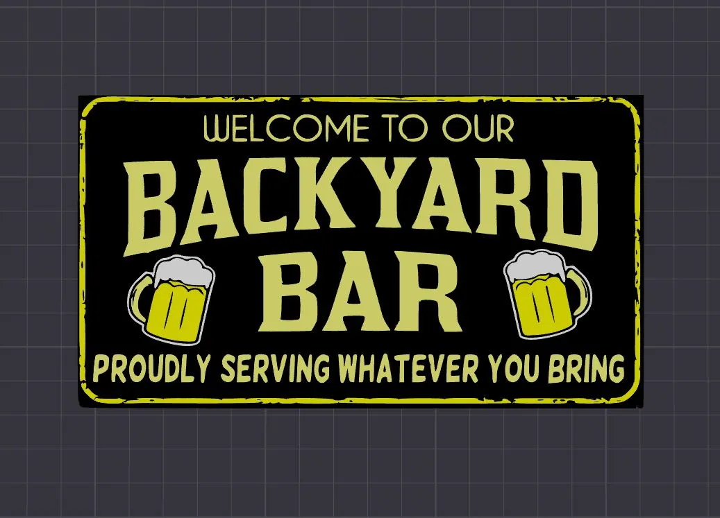 Backyard Bar Sign by wizard7741 | Download free STL model | Printables.com