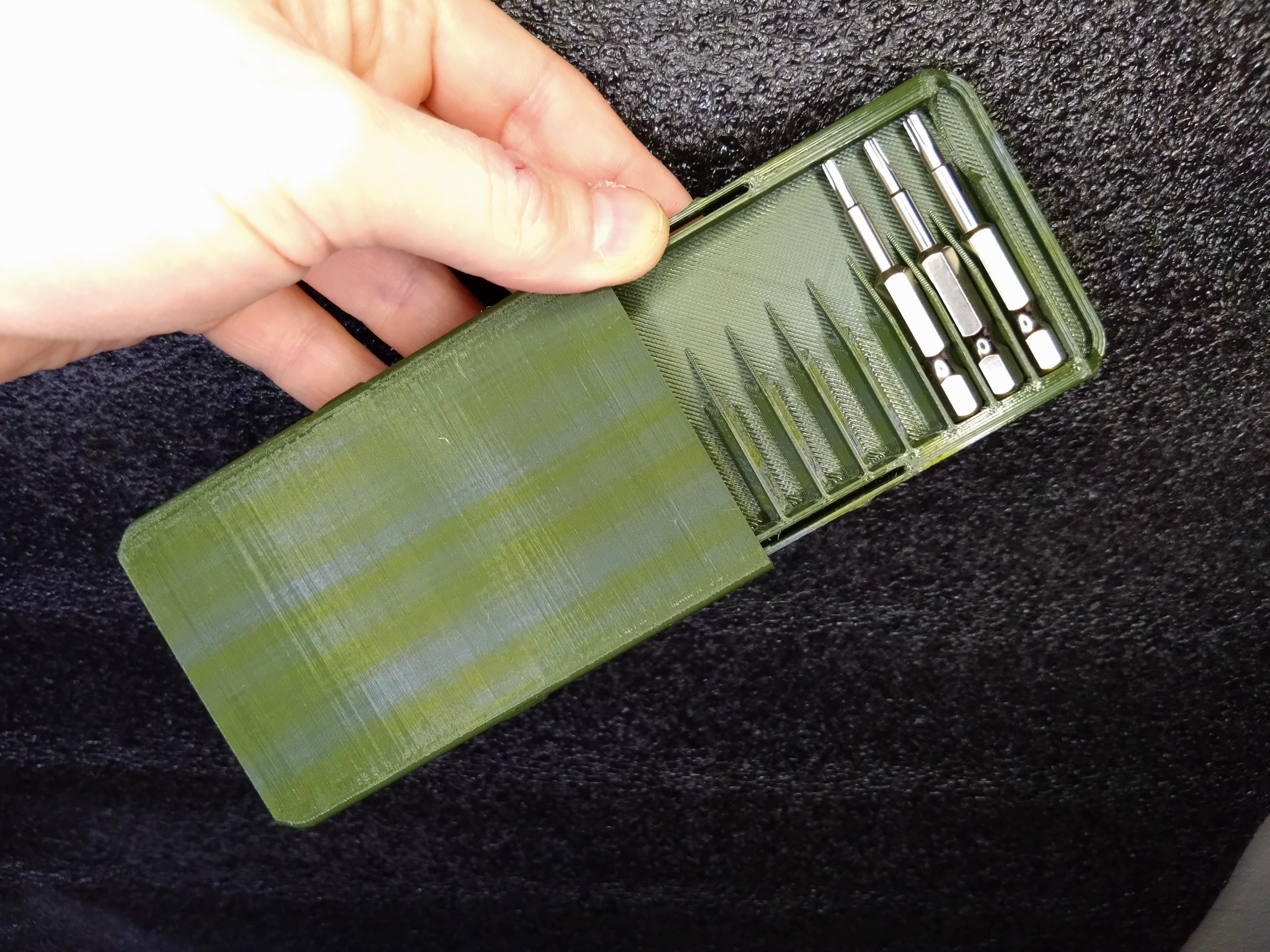 Pocket case for 50 mm screwdriver bits