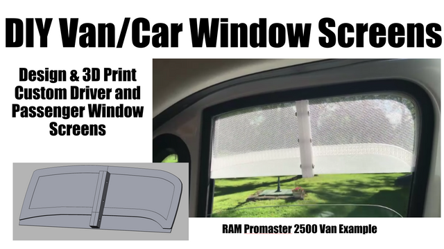 RAM Promaster Window Screens, preview image from the creator on Printables