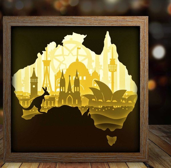 Miniatura 2 do modelo 3D australia kangaroo lightbox