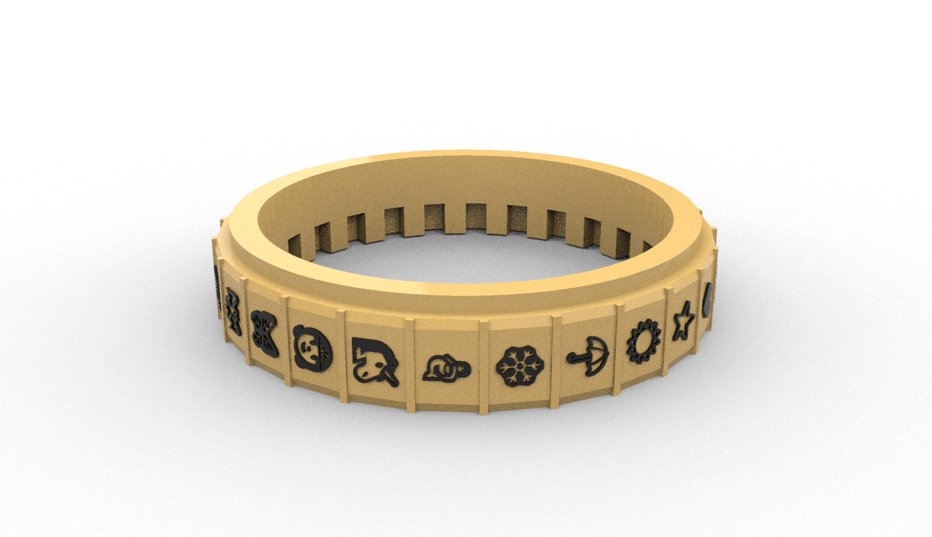 CRYPTEX - ICON/EMOTICON/SYMBOL Letter Wheel (& Blank Letter Wheel .STEP file)