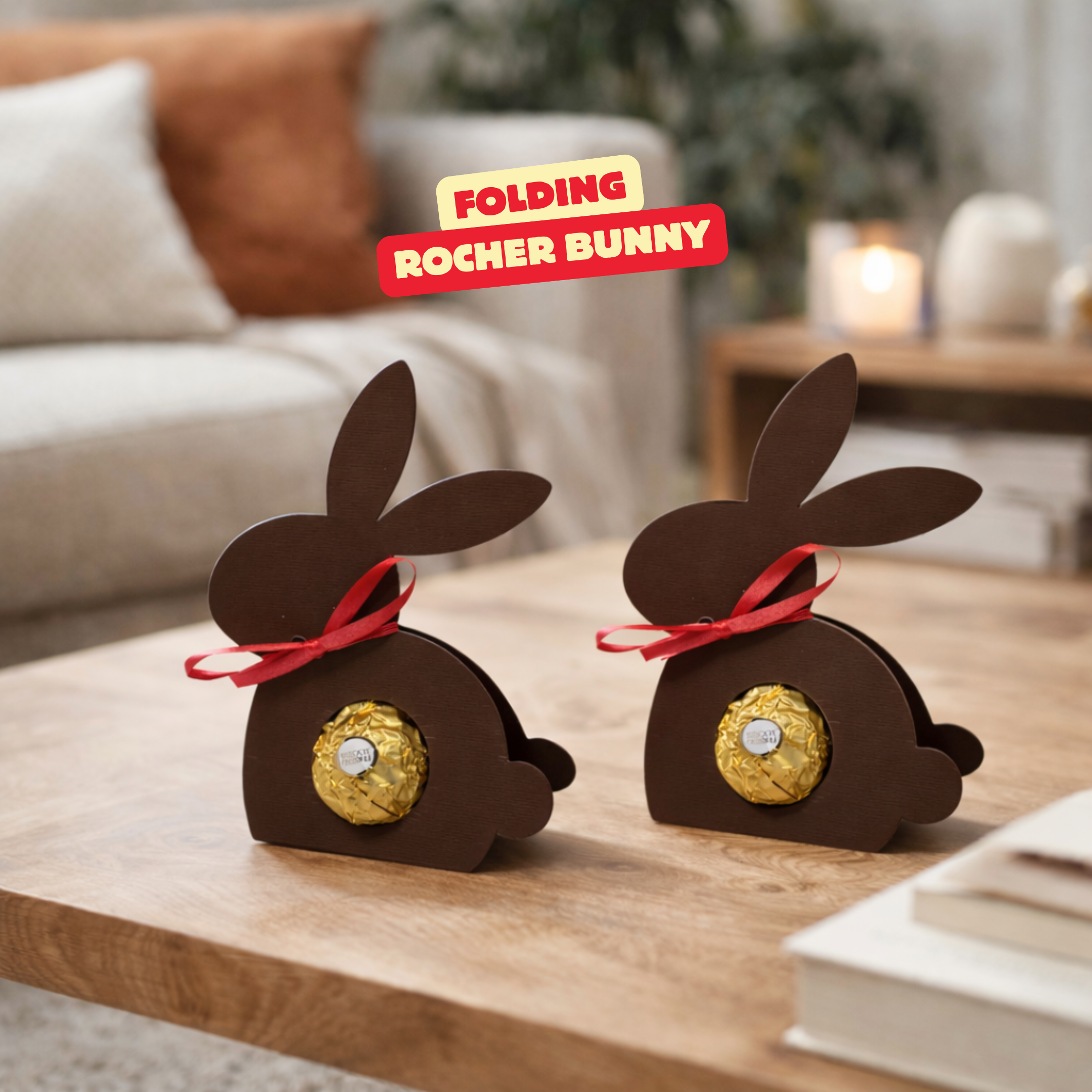 FOLDING ROCHER BUNNY / EASTER GIFT / EASTER DECOR / DECOR / SMALL GIFT / ROCHER