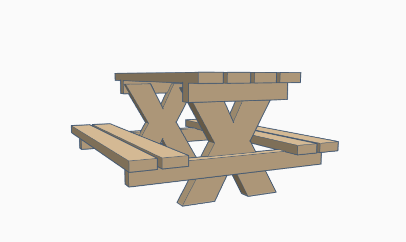 dollhouse picnic table by someone Download free STL model