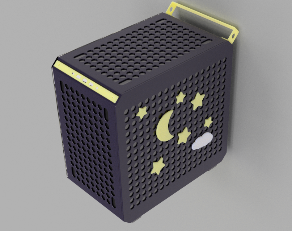 Night sky decorations for Cooler Master Qube 500 PC case