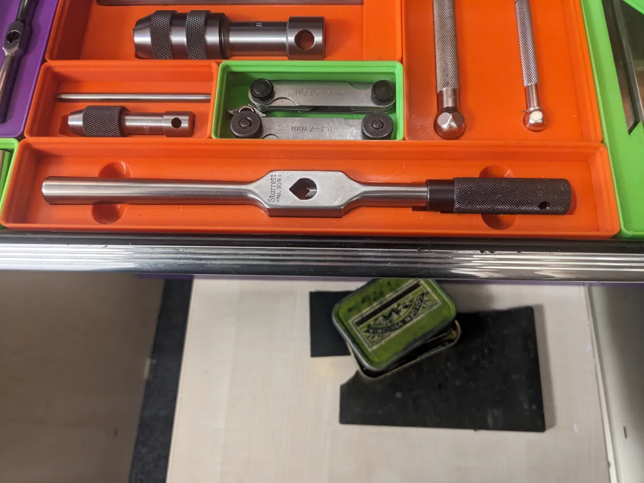 Gridfinity Starrett 91B Tap handle/Tap wrench holder by Toch419
