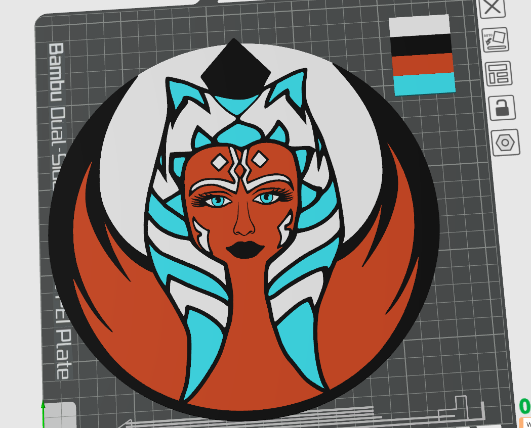 Ahsoka Tano Stained Glass Suncatcher by Skibby Download free STL