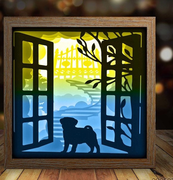 Dog Heaven Rainbow Bridge light box