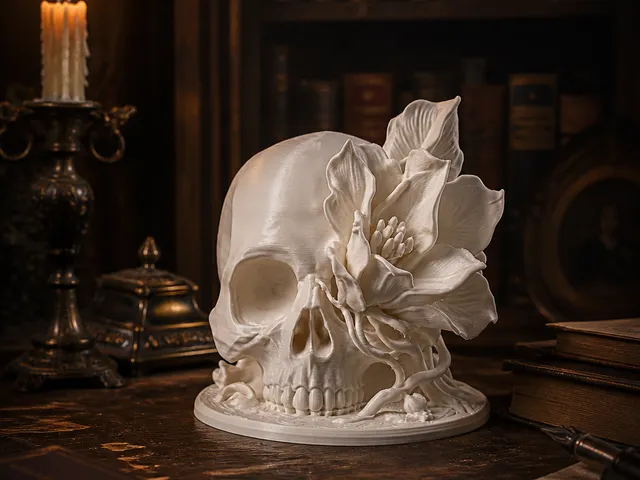 Skull Flower Sculpture