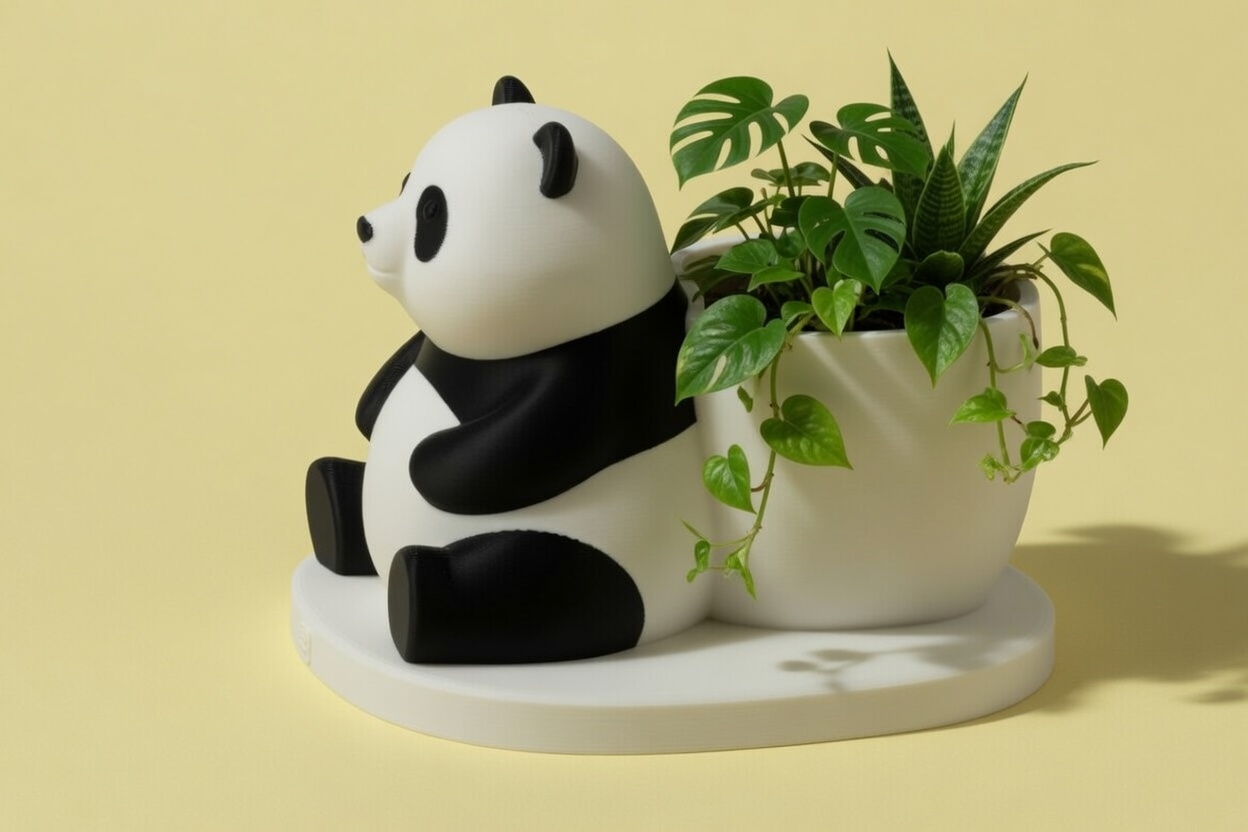 Cute Panda Planter Pot Succulent Indoor Plant Holder Decor