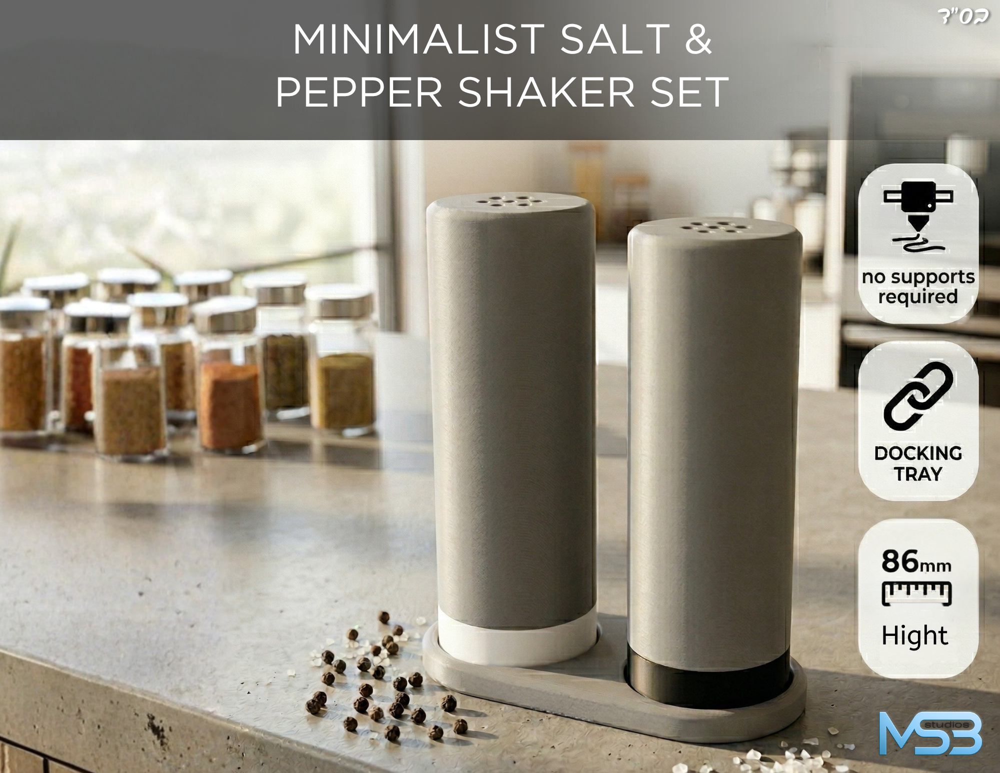 Minimalist Salt & Pepper Shaker 3D model by MSBstudios