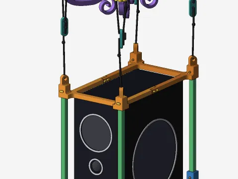 Chandelier hanging cage for the LG FAS163F speaker – swivel hanger, aims in 15° clicks