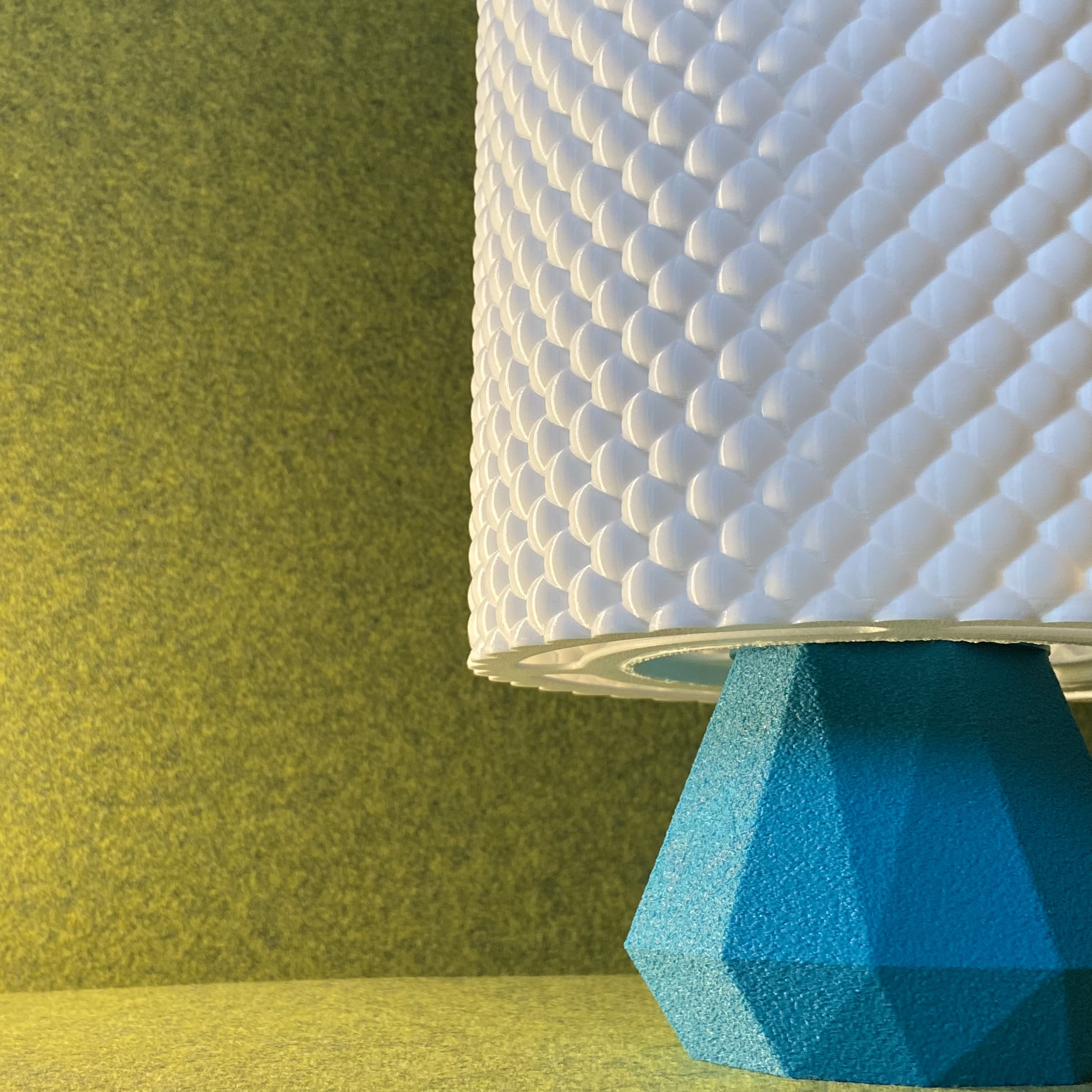 Bubble Dot Boho Table Lamp with Faceted Diamond Base
