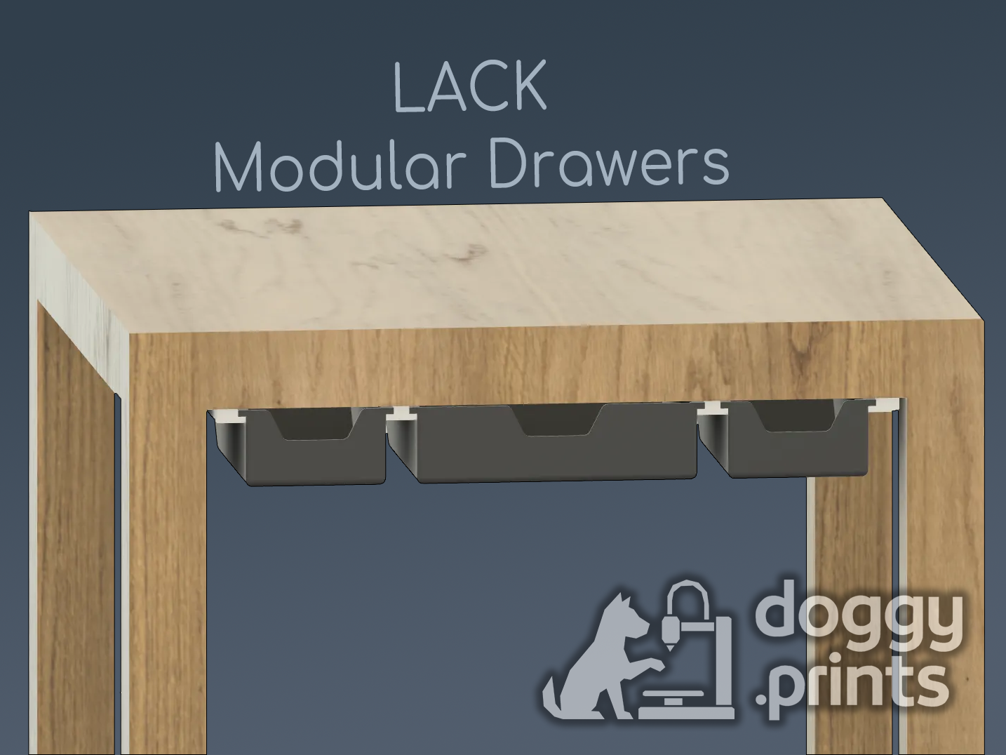 Modular Under-Desk Drawer System (for Ikea LACK and others)