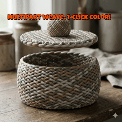 Woven Basket with Lid - 1-Click Multi-Color Ready  MP3D-ART