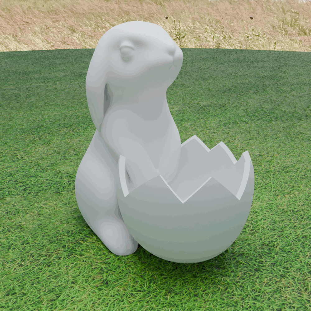 Easter Bunny with Egg No Support — miniatura 17