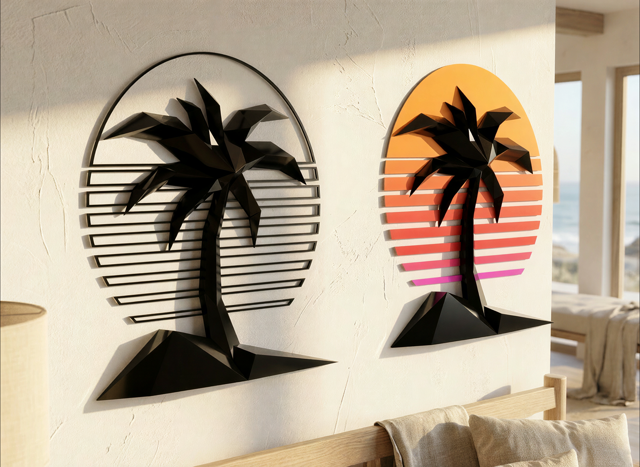 Geometric Retro Miami Background (2 versions)