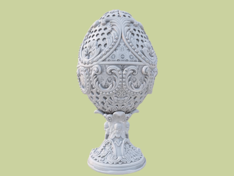 Ornate Egg Statue Classic Vintage Decorative Art Piece