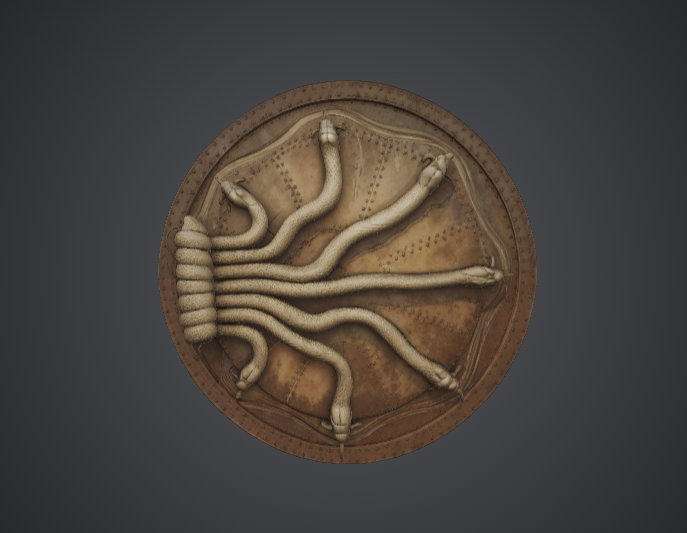 Serpent Emblem Shield – Dark Fantasy Creature Crest