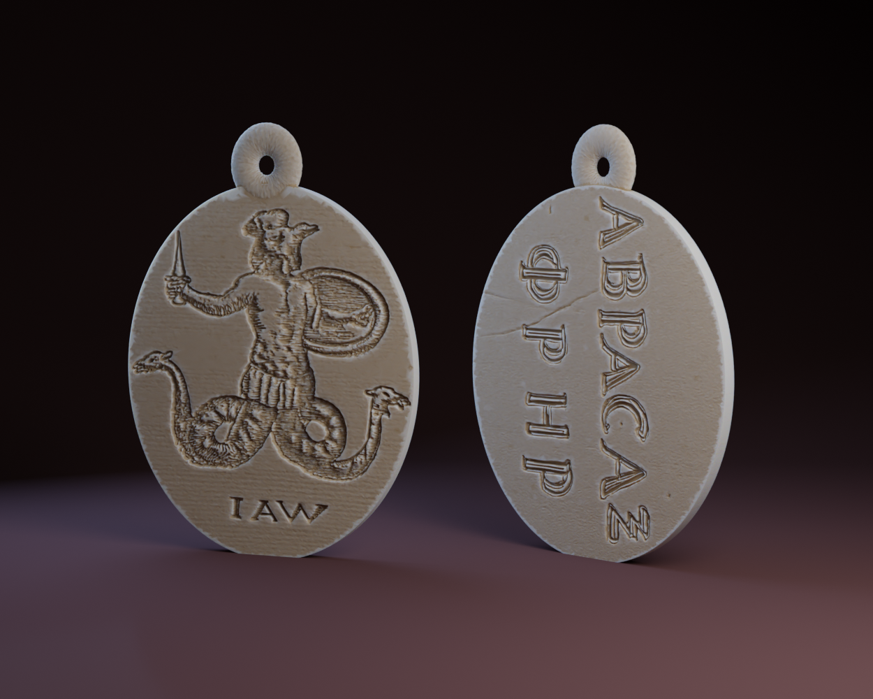 Gnostic Abrasax Amulet 3D model