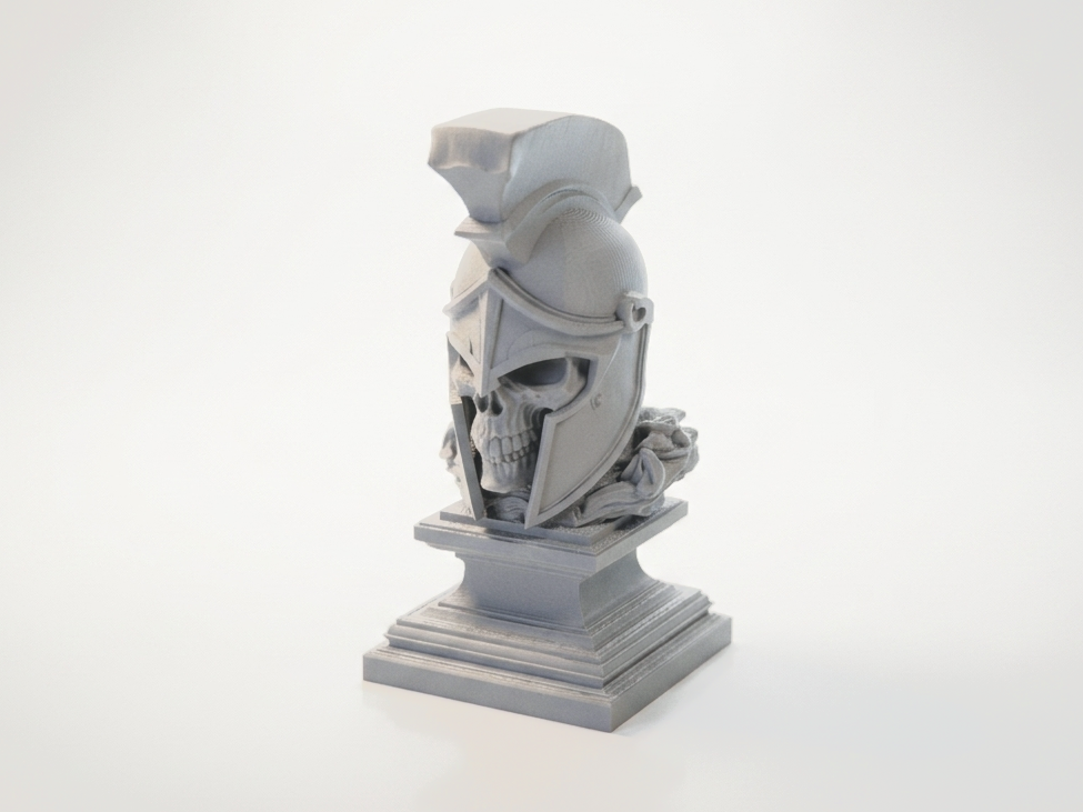 Leonidas Skull Warrior Bust Sculpture 3D Printable