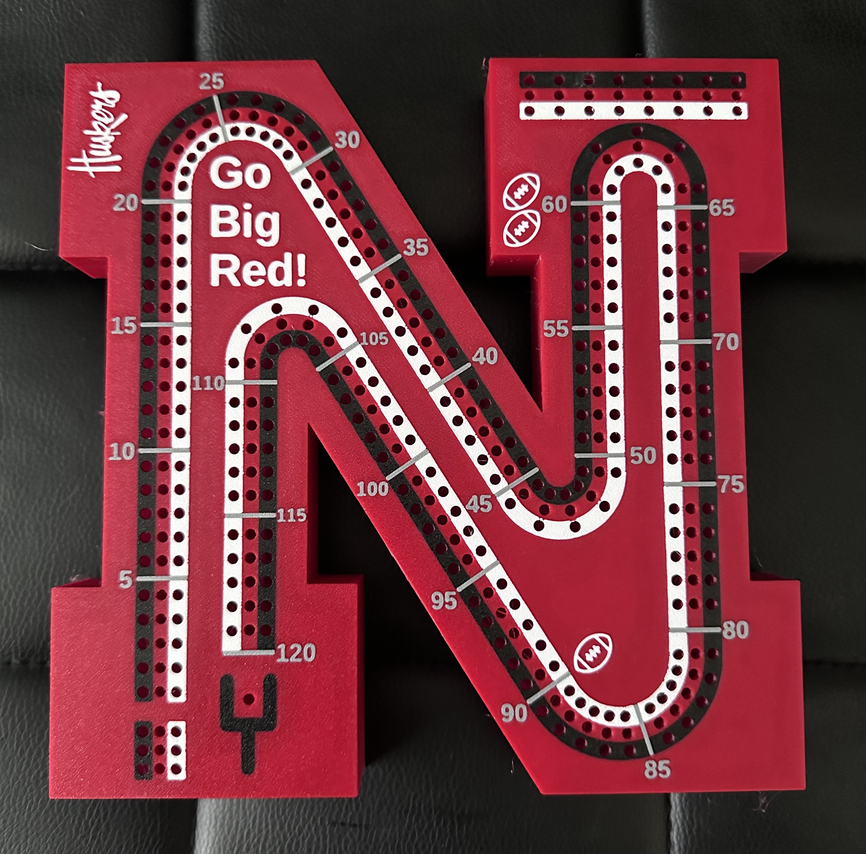 Nebraska "N" Shaped Cribbage Board