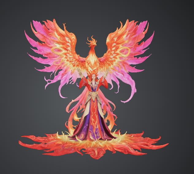 Phoenix Goddess of Flame – Winged Fire Sorceress Centrepiece