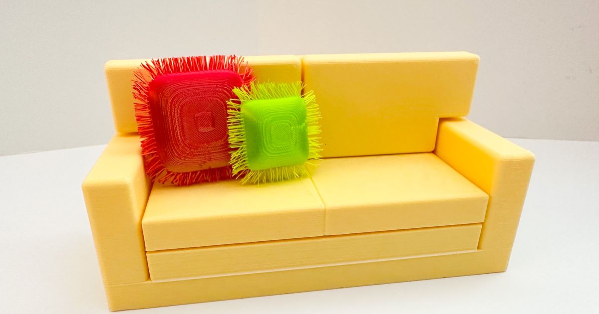 Foldout Couch/Sleeper Sofa with Decorative Throw Pillows by 3DPmom